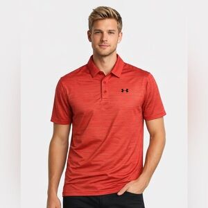 Under Armour Loose Fit Flamingo Golf Polo Shirt, Medium